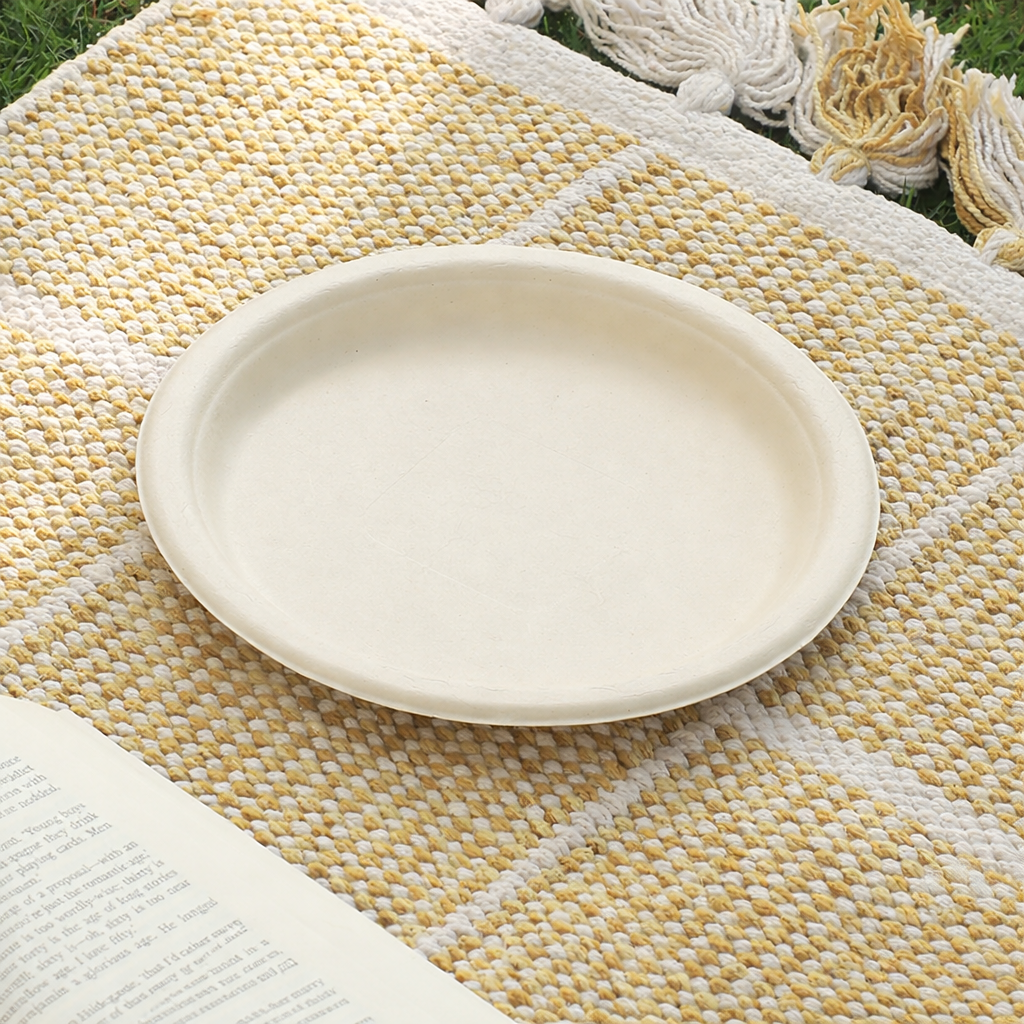 9″ Brown Round Plate